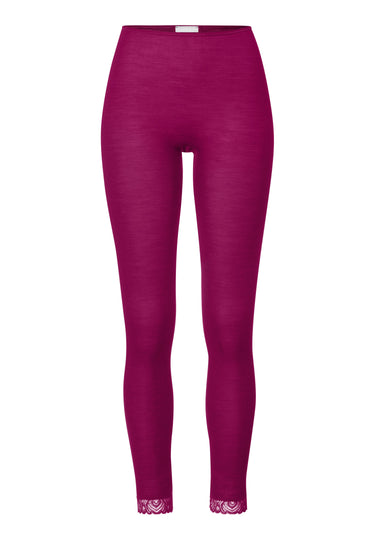 Woolen Lace Lace Trim Wool And Silk Leggings | Pink Tourmaline 70833-2473